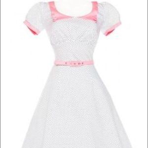 Pinup Girl Clothing 2X white and pink dress